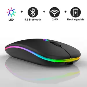 Cheap Price Computer Accessories Office Business Mouse Mute Silent Dual-Mode Optical Wireless Mouse Luminous Rgb Gaming Mouse