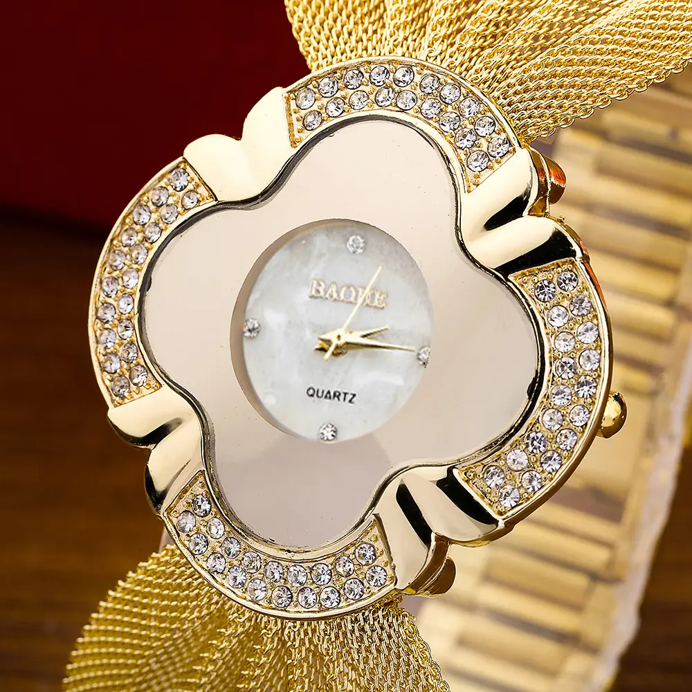 Wholesale Fashion Butterfly Mesh Strap Diamond Personality Jewelry Gold-Plated Bracelet Luxurious Women's Quartz Watch