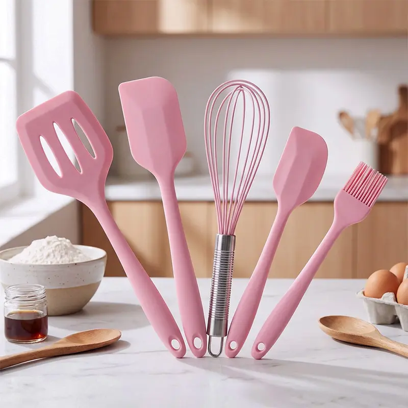 ชุดเครื่องมือครัวเบเกอรี่บ้านสำหรับตกแต่งเค้กขนมทำอาหารชุดซิลิโคน 5 ชิ้น