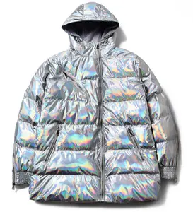 Man Holographic Jacket Rainbow Laser Hologram Fashion Coat Jackets Men Custom