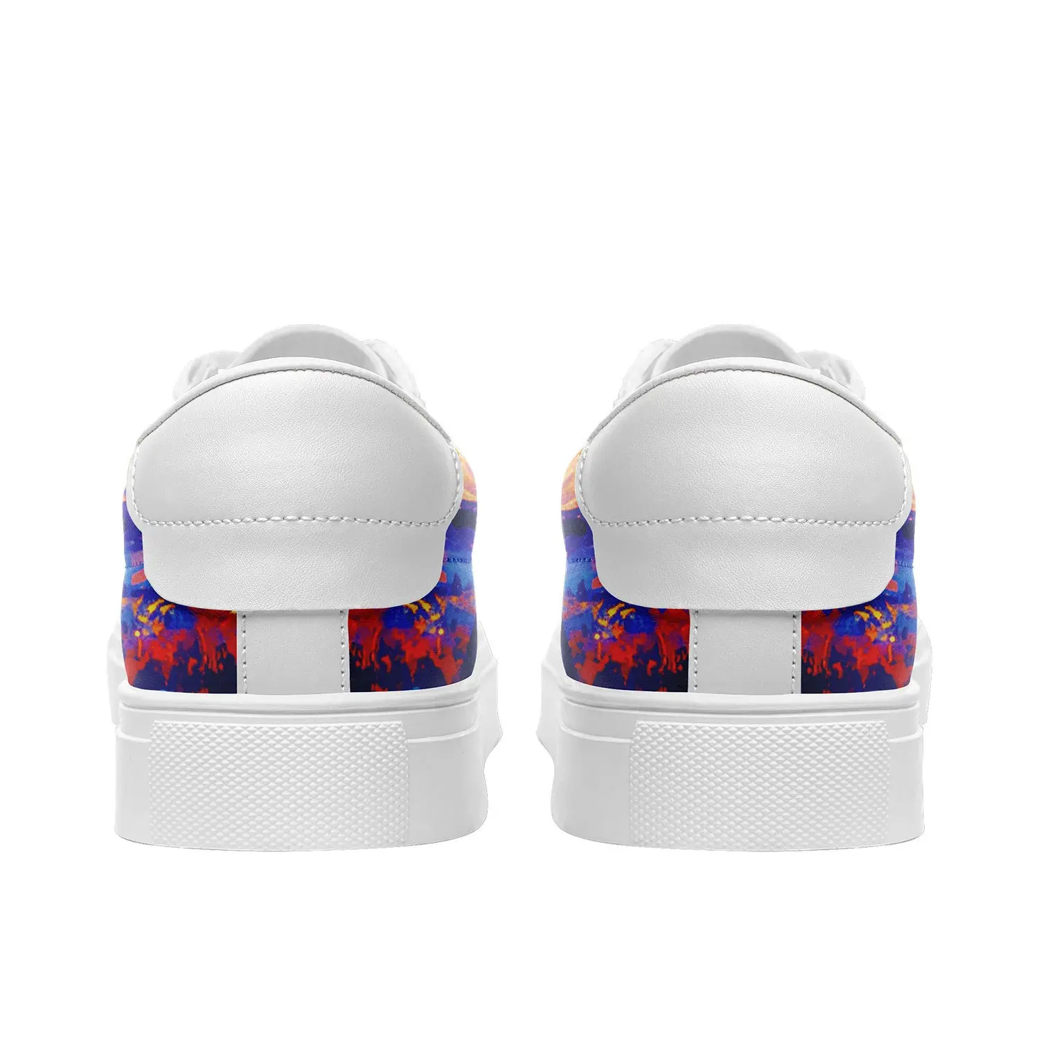 ผู้ชายผู้หญิงรองเท้าสีขาวสบายๆ 2025 ฤดูใบไม้ผลิฤดูใบไม้ร่วงใหม่พิมพ์รองเท้าผ้าใบ Superfine Fiber LACE-Up Breathable ทนทาน