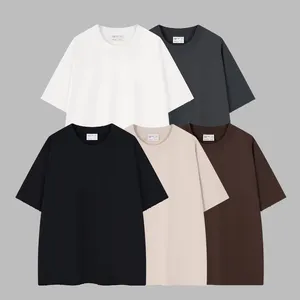 American 100% Combed Cotton 300gsm Worn Heavy Tight Distressed Drop Shoulder T-shirt for Men Short Sleeve Sailuo Solid Knitted