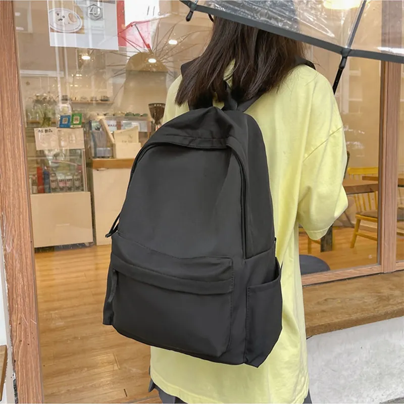ความจุขนาดใหญ่สีที่กำหนดเองวิทยาลัยนักเรียนกระเป๋าแล็ปท็อปกระเป๋านักเรียน Unisex Universal Simple Dual ไหล่กระเป๋าเป้สะพายหลังซิปแฟชั่น