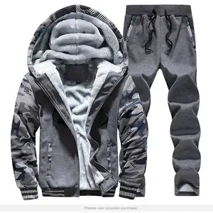 Winter Padded Sports Clothing 2 Piece Set Men's Thickened Warm Jacket Sehe Fashion