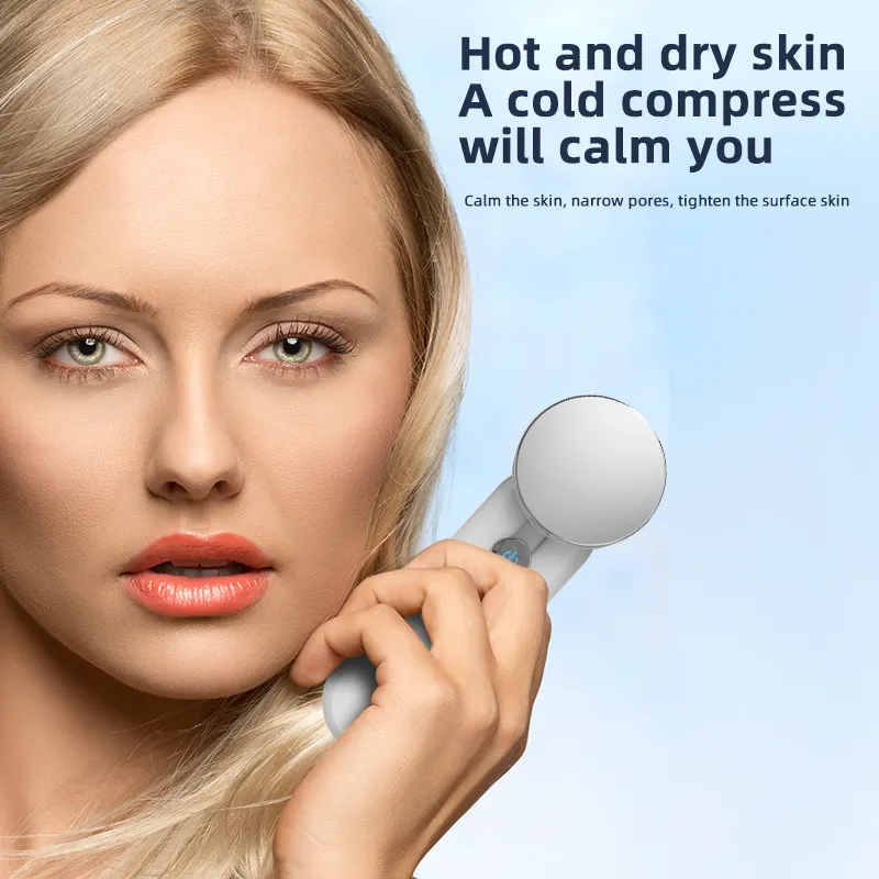 Face Ice Spot Massage Handheld Beauty Machine with Skin Cooling & Cold Therapy Hammer-US & CN Compatible