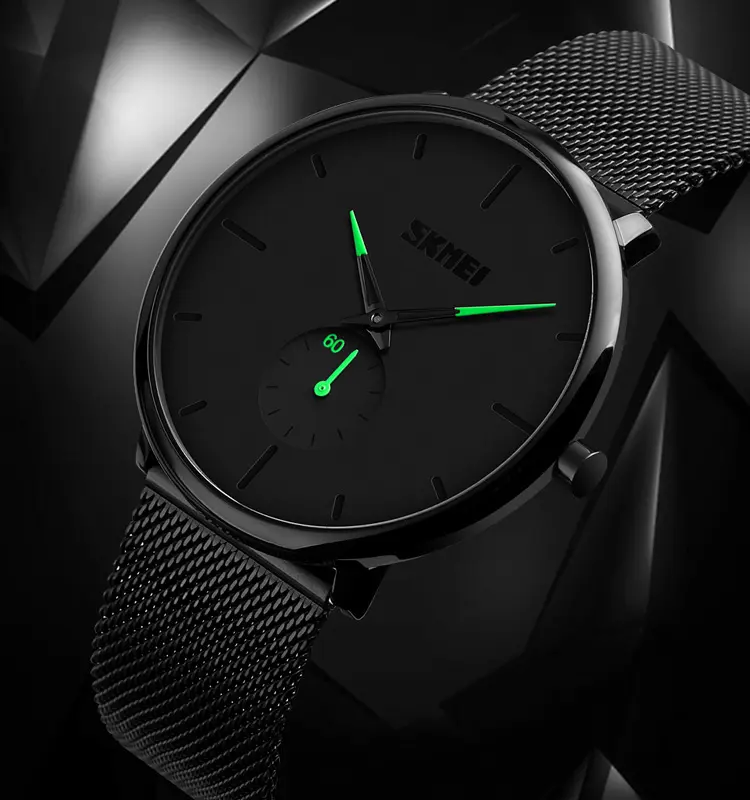 SKMEI 9185 MEN QUARTZ WATCH SIMPLE STYLE STAINLESS STEEL STRAP WATCH