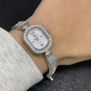 Fashion Mermaid Diamond Waterproof Women's Mom Gifts Wrist Custom Fancy 925 Sterling Silver Oval Watch