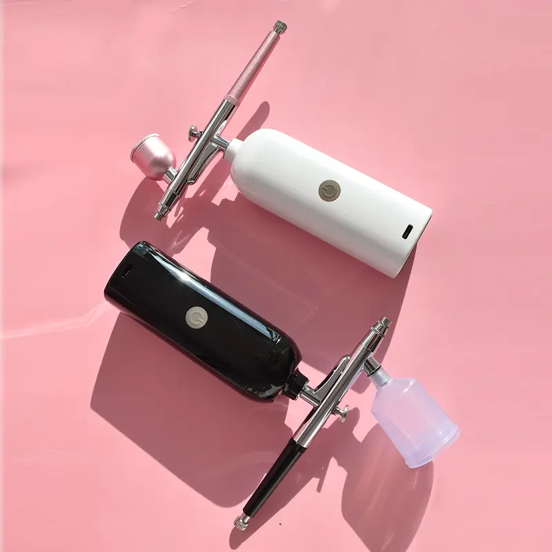 Complete Square Airbrush เค้กตกแต่งชุดเครื่องมือทองแดง ABS ปรับได้ USB ชาร์จ 2 ชิ้น Home Bakers