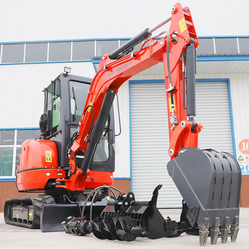 Free Shipping INFRONT Mini Excavator EPA Engine Kubota 3.5 Ton Crawler Micro Digger 1 Ton 2 Ton Farm Small Excavator for Sale