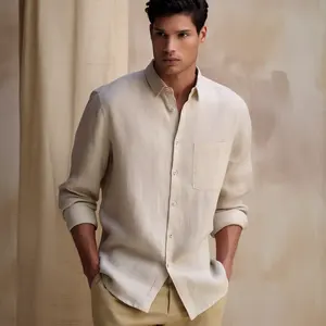 Spring And Summer New Shirts Long Sleeve Cotton And Linen Loose Casual Shirts Comfortable Breathable For Men