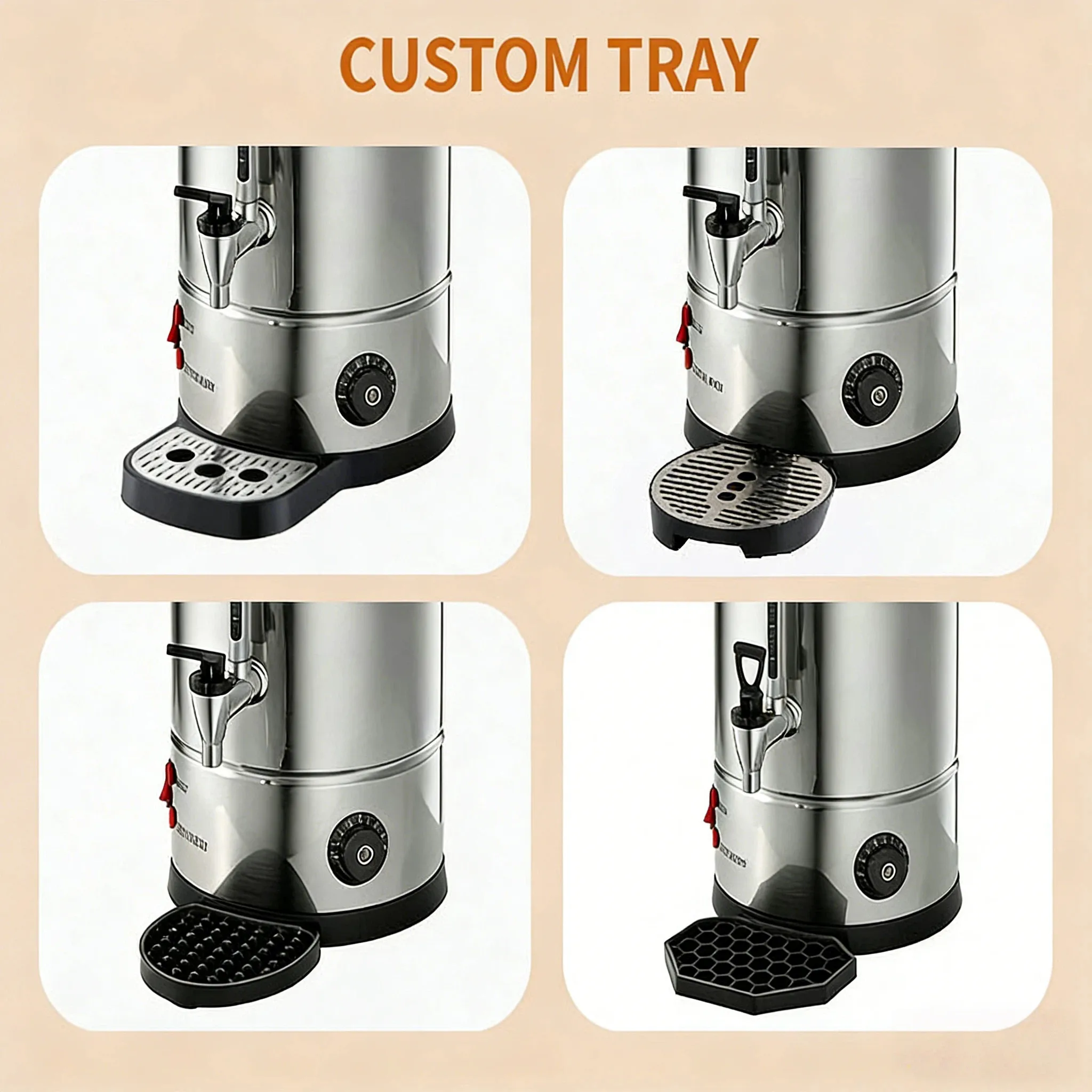 Electric Stainless Steel Water Urn 220v Fast Heating Auto Shut off Large Capacity for Office Restaurant