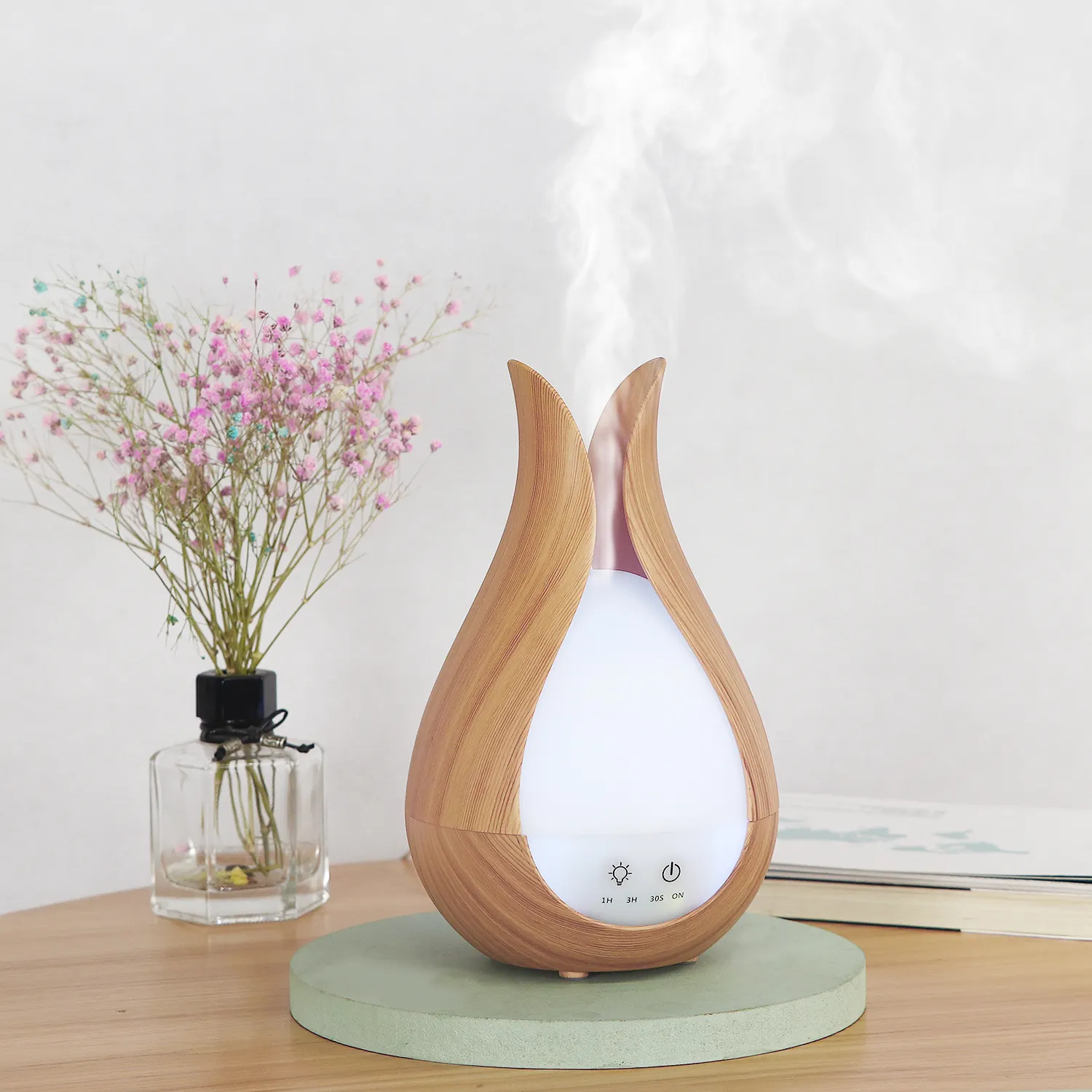Luxury Portable Electric Eco-Friendly Plastic Ultrasonic Essential Oil Aroma Diffuser LED Light Remote Control Home Decoration