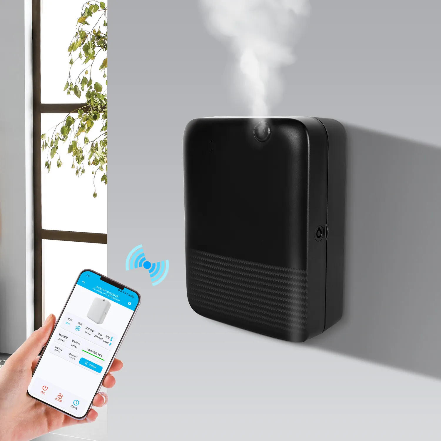 ใหม่มาถึง Commercial Luxury Hotel Home Aroma Diffuser สมาร์ท App Waterless น้ำหอมติดผนังกลิ่นเครื่องกระจายกลิ่น