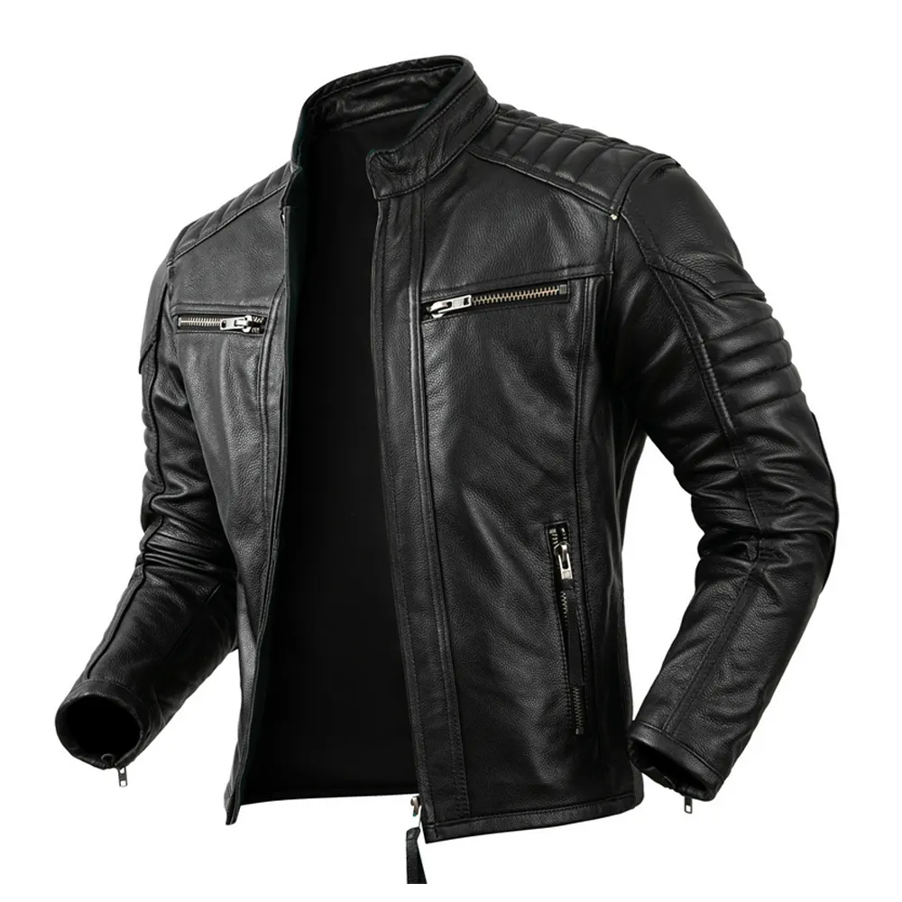 2026 Oem Service Leather Jackets Men Black Color Men Leather Jacket Full Sleeve Product Leather Jacket For Men