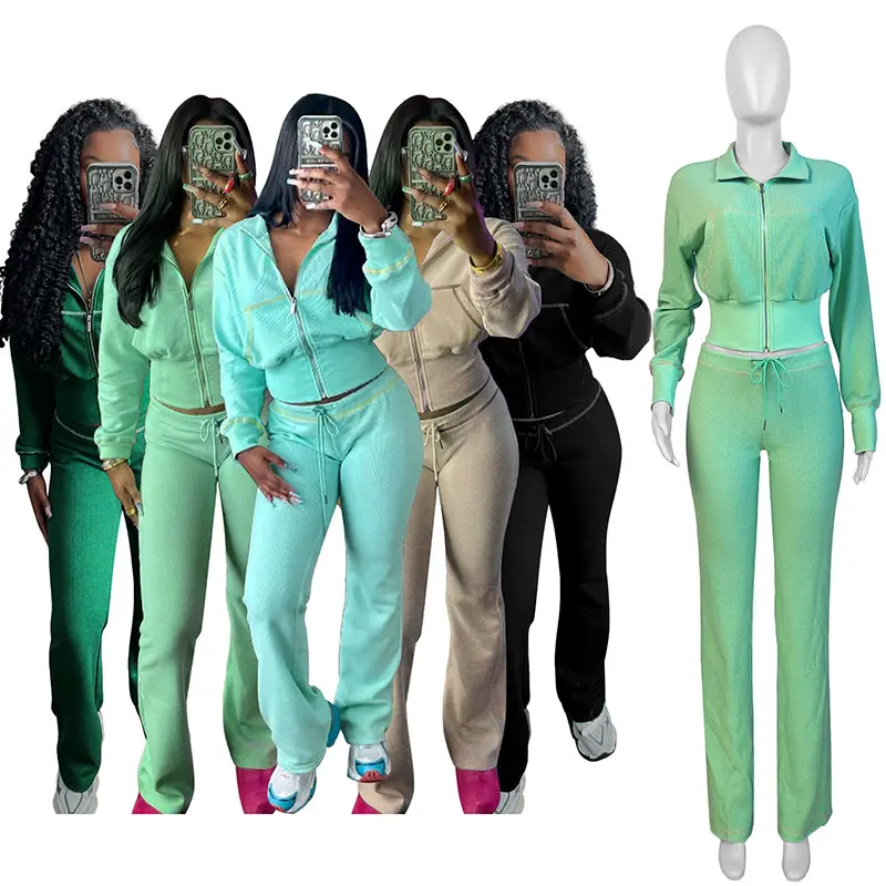 New Arrivals Women's S-2XL Fashion Jogging Wear Sports Two Piece Set-Sports Tracking Suit Clothing