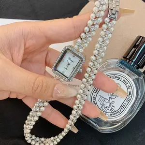 High Quality DINIMI Women's Watch New Design Specialty Store Fashion Trend Quartz Watch Pearl Chain Bracelet Watch